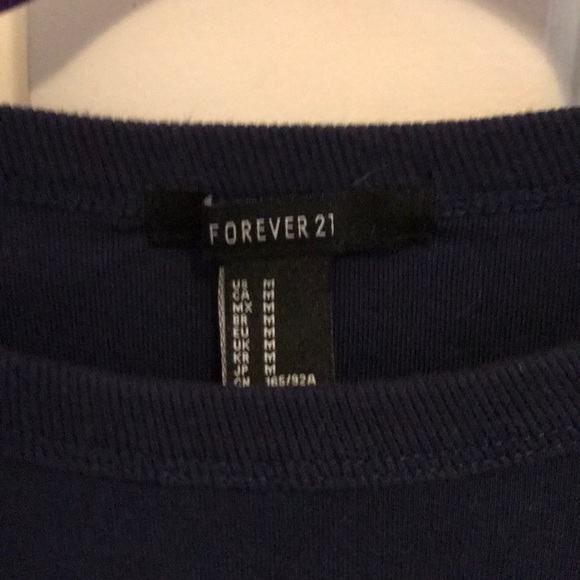 Navy Blue Paris forever 21 Crop Top - Picture 4 of 4